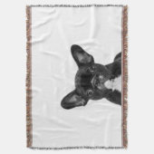 Couverture Chien adorable | Black French Bulldog Face (devant Vertical)