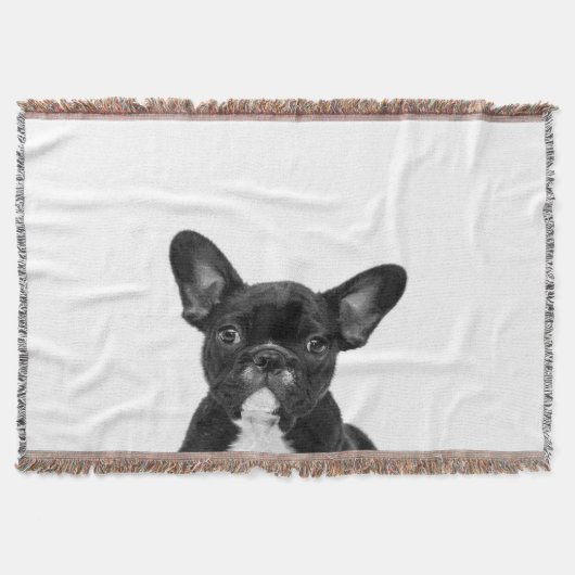 Couverture Chien adorable | Black French Bulldog Face (Devant)