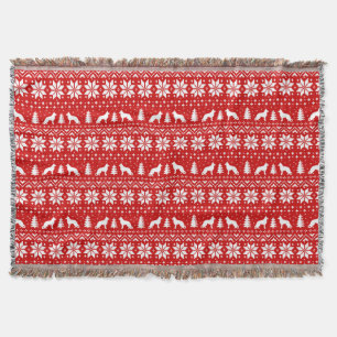 Couverture Chien allemand Silhouettes Motif de Noël