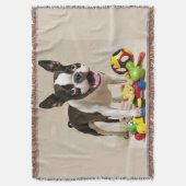 Couverture Chien de Boston Terrier jouant avec des jouets (devant Vertical)