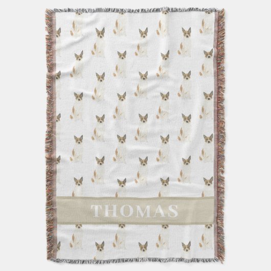 Couverture Chien de chasse personnalisé Heeler (Blanc rouge) (devant Vertical)