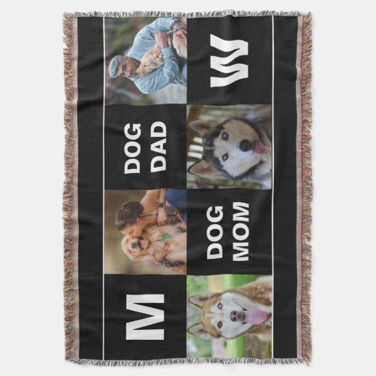 Couverture Chien Maman Chien Papa Photo personnalisée Collage (devant Vertical)