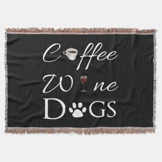 Couverture Chiens À Vins De Café Jeter Blanche (Devant)