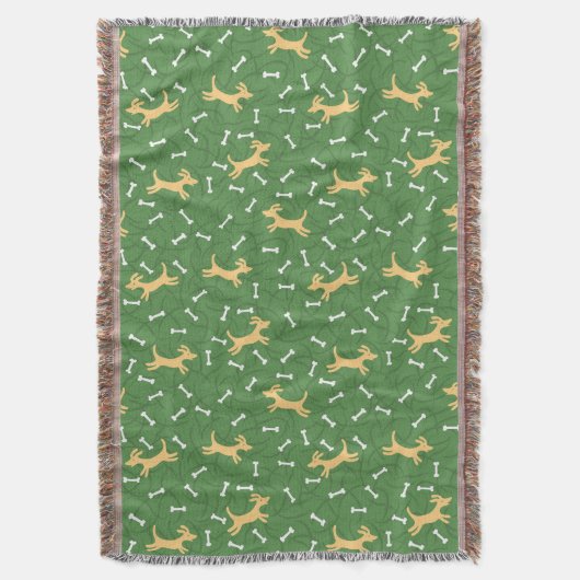 Couverture chiens chanceux avec l'arrière - plan d'os (devant Vertical)