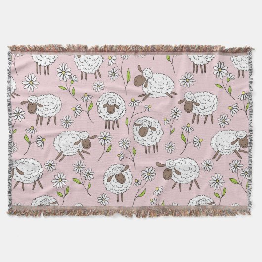 Couverture Chiens de comptage sur coton bonbon rose (Devant)