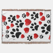 Couverture Chiens mignons Empreintes de pattes et coeurs (Devant)