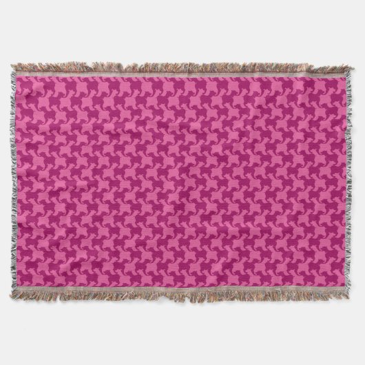 Couverture Chiens roses Houndstooth Choisir Couleur Jeter la (Devant)