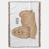 Couverture Chih tzu long cheveux dessin de chien (devant Vertical)