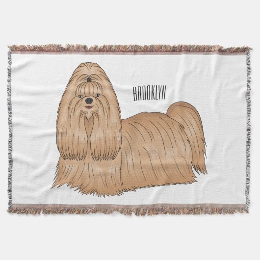 Couverture Chih tzu long cheveux dessin de chien (Devant)