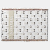 Couverture Chih Tzu personnalisé (noir et blanc) rose et blan (Devant)