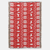 Couverture Chihuahua Chien Silhouettes Motif de Noël Rouge (devant Vertical)