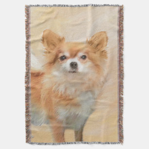 Couverture Chihuahua Peinture de Chien à long Haired Art orig