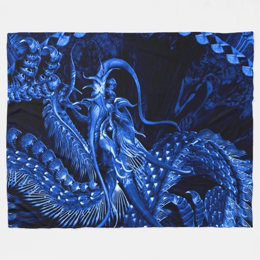 Couverture chinoise bleue d'ouatine d'art de (Devant (Horizontal))