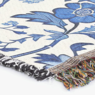 Couverture Chinoserie Floral imprimé blanc de jeton de saison