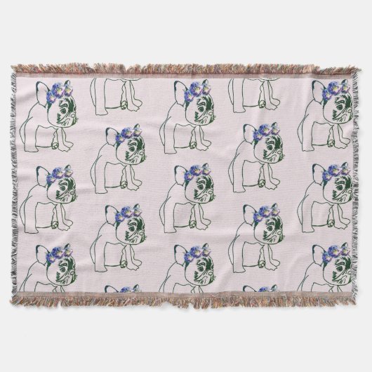 Couverture Chiot Bouledogue Français, Doux Plaid (Devant)
