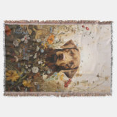Couverture Chocolat Labrador et Fleurs sauvages lanceur couve (Devant)