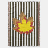 Couverture Chocolat rayures automnales avec Feuilles (devant Vertical)