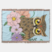 Couverture Chouette aux fleurs pastel de printemps (Devant)