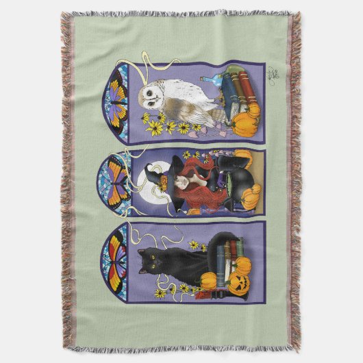 Couverture Chouette Chouette Art Nouveau Citrouille Chat (devant Vertical)