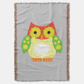 Couverture Chouette étoilée - Rouge jaune vert (devant Vertical)