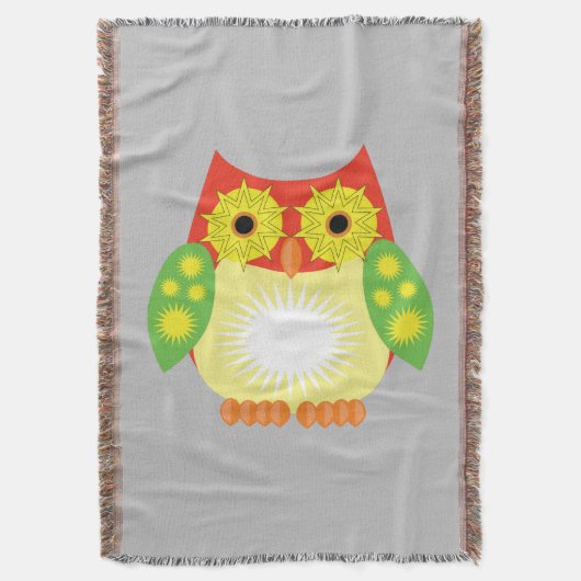 Couverture Chouette étoilée - Rouge jaune vert (devant Vertical)