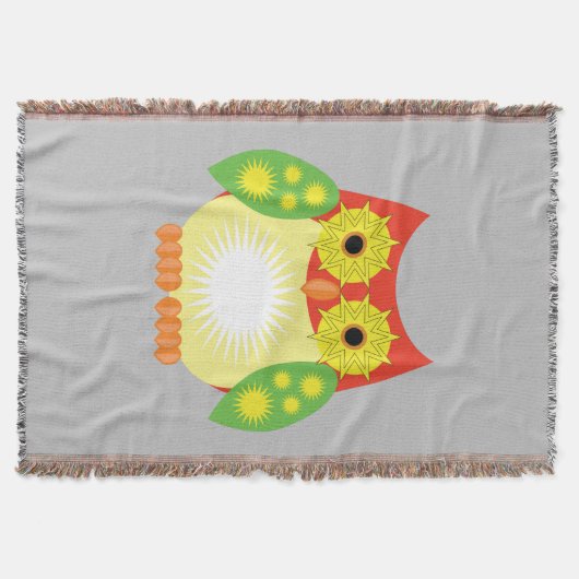 Couverture Chouette étoilée - Rouge jaune vert (Devant)