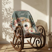 Couverture Chouette Florale Mignonne avec un Nœud