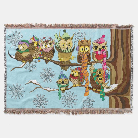 Couverture Chouette mûre hiver Snowflakes (Devant)