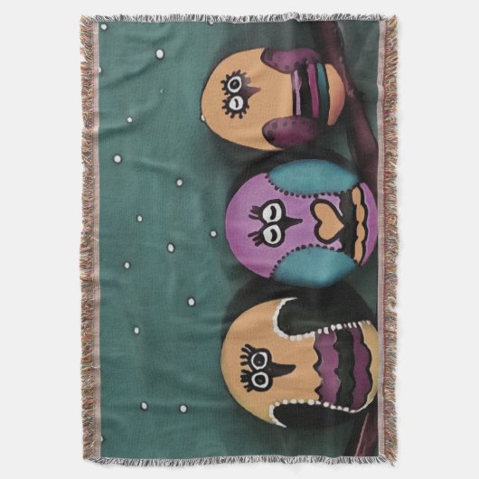 Couverture Chouettes en forme ovale contre l'art primitif Nig (devant Vertical)