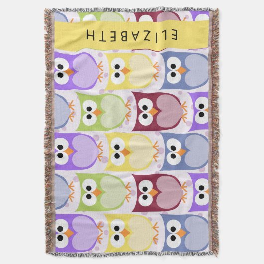 Couverture Chouettes mignonnes, Chouette Motif, Chouettes col (devant Vertical)