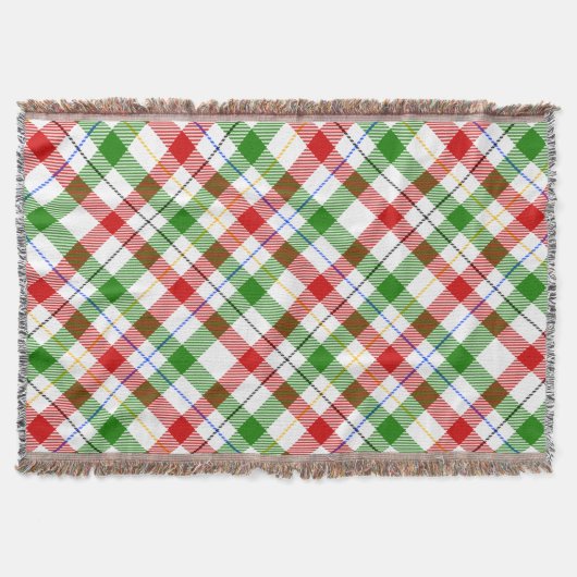 Couverture Christmas Red Green White Flannel Plaid Design (Devant)