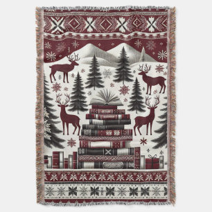 Couverture Christmas Throw Blanket, Nordic Holiday Book Throw