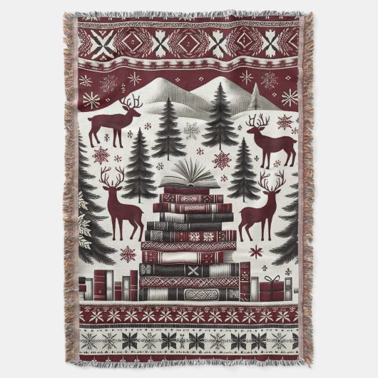 Couverture Christmas Throw Blanket, Nordic Holiday Book Throw (devant Vertical)