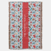 Couverture Christmas Winter Snowman Custom Nom de famille (devant Vertical)