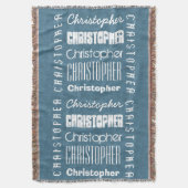 Couverture CHRISTOPHER nommé fait sur commande ou TOUT bleu (devant Vertical)