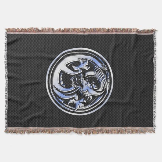 Couverture Chrome Dragon Crest foncé fibre de carbone Impress (Devant)