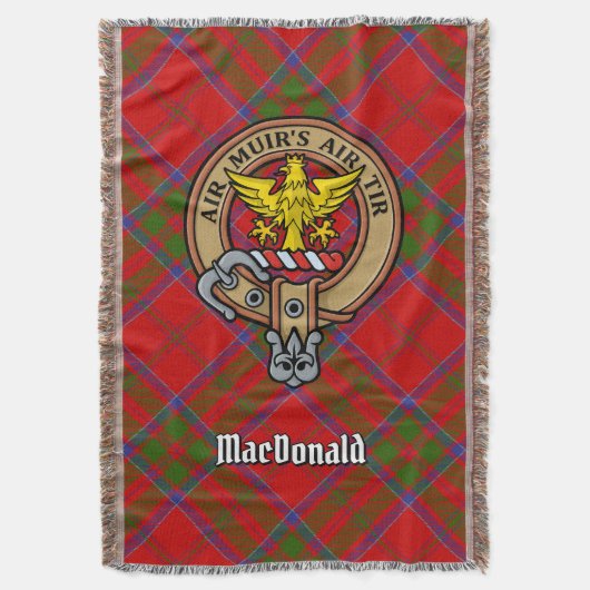 Couverture Cimier du clan MacDonald de Keppoch sur tartan (devant Vertical)