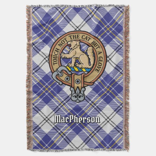 Couverture Cimier du clan MacPherson sur tartan bleu de robe (devant Vertical)