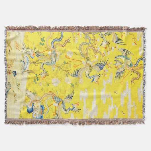 Couverture Cinq Phoenix dans Jardin chinois jaune floral (Devant)