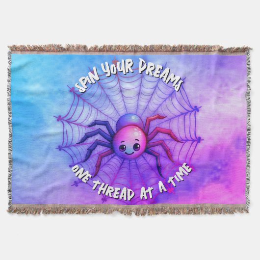 Couverture Citation Inspirationnelle mignonne Spider Monogram (Devant)