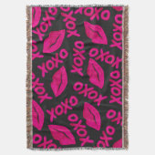 Couverture Citation XOXO noir Neon rose lèvres Motif (devant Vertical)
