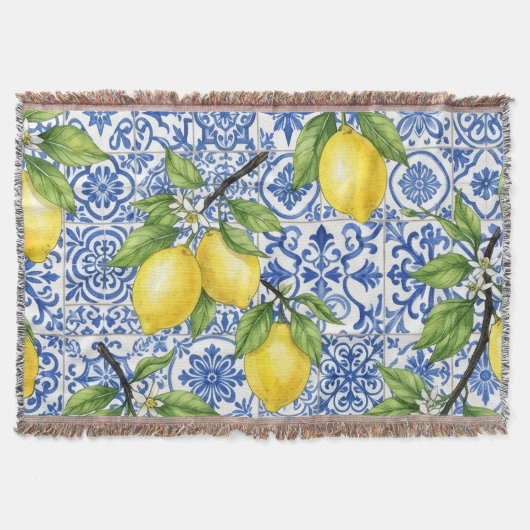 Couverture Citron sicilien, Décoration de maison méditerranée (Devant)