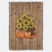 Couverture Citrouille d'automne de chute avec des tournesols (devant Vertical)