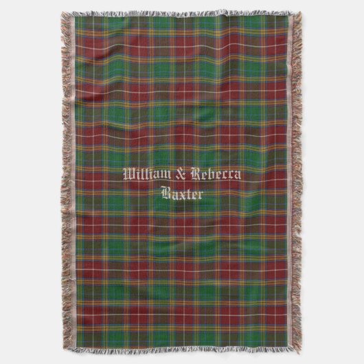 Couverture Clan Baxter Tartan Plaid Custom Thelot (devant Vertical)