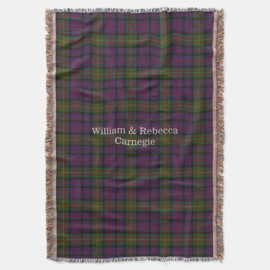 Couverture Clan Carnegie Tartan Plaid Custom Thon Blanket (devant Vertical)