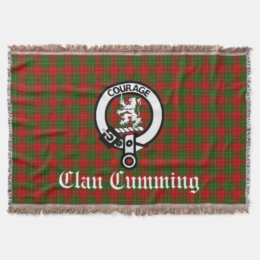 Couverture Clan Cumming Crest Badge et Tartan (Devant)