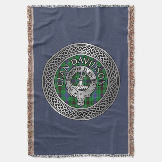 Couverture Clan Davidson Crest & Tartan Knot (devant Vertical)