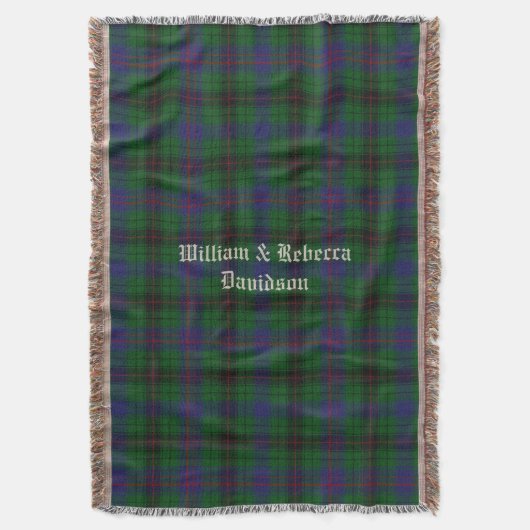 Couverture Clan Davidson Tartan Plaid Custom Thelot Blanket (devant Vertical)
