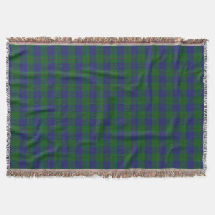 Couverture Clan écossais Barclay chassant le tartan vert-ble