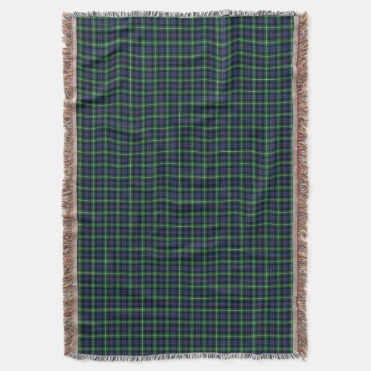 Couverture Clan Farquharson bleu et vert Scottish Plaid (devant Vertical)